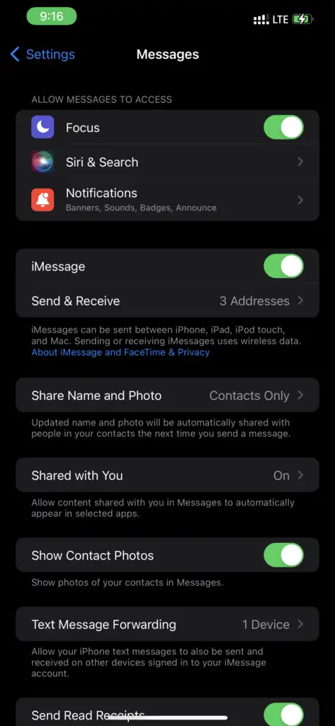 Iphone Imessage Settings