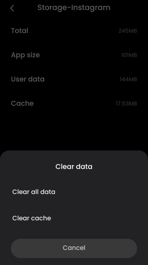 Android Clear Storage For Instagram