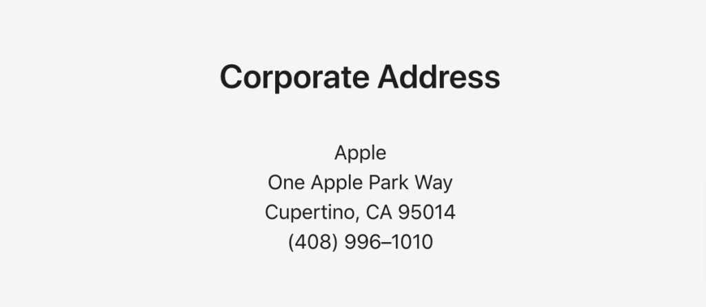 Apple Address