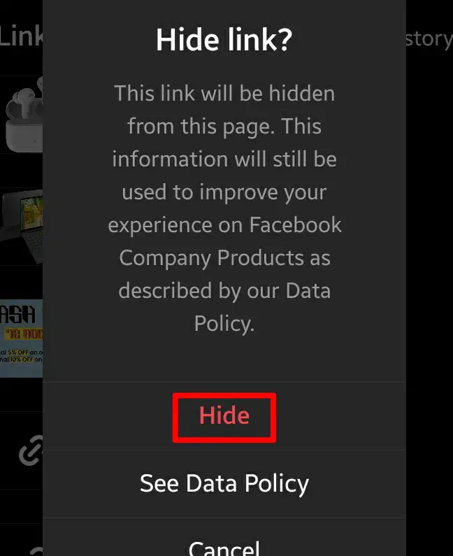 Instagram App - Hide Link