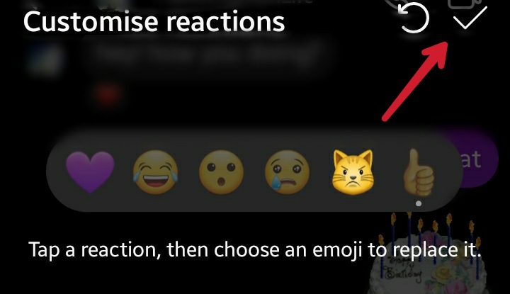 Instagram Message Reaction Customization Confirmation