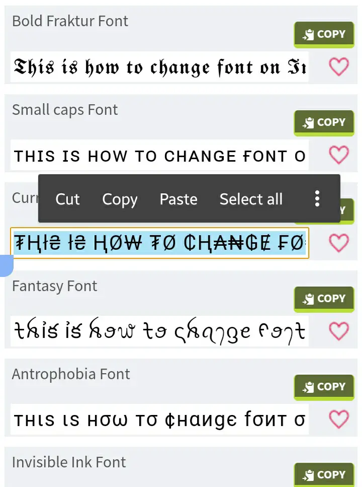 Coolfont.org Font Styles