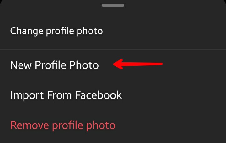 Instagram App - Select New Profile Photo