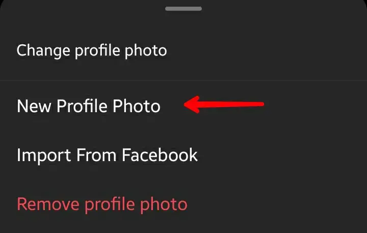 Instagram App - Select New Profile Photo