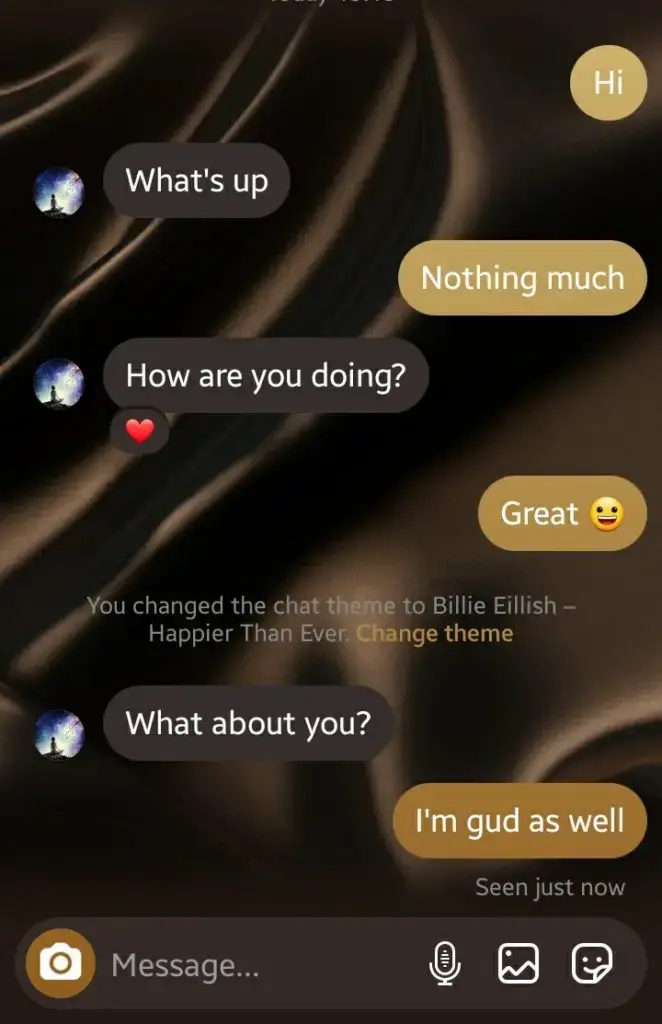 Instagram Chat Theme Changed