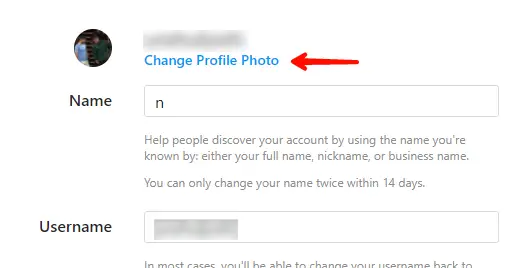 Instagram Desktop - Change Profile Photo