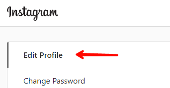 Instagram Desktop - Edit Profile