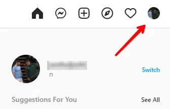 Instagram Desktop - Select Profile Icon