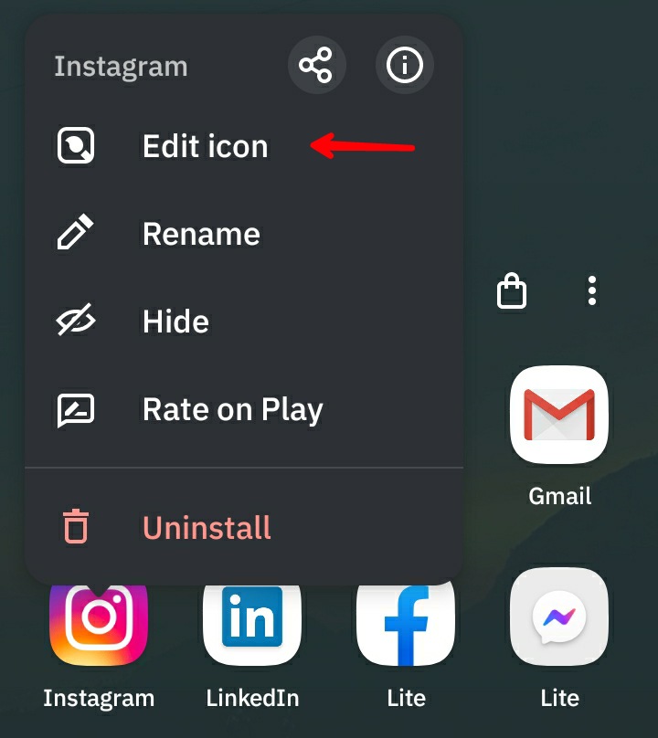 Smart Launcher - Edit Icon