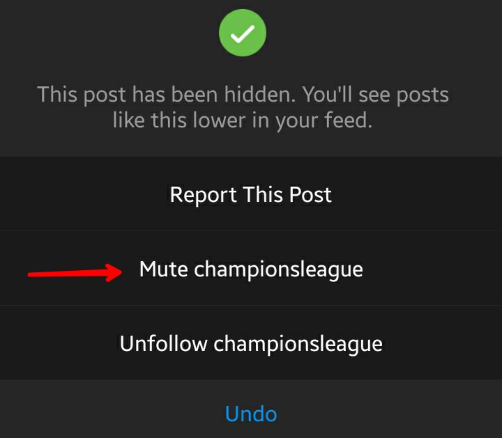 Instagram App Post Mute Option