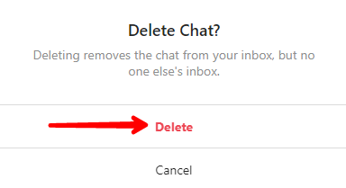 Instagram Web Delete Chat Confirmation