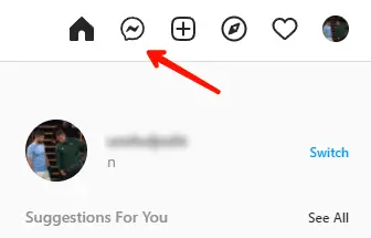 Instagram Web Messages Button