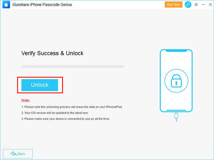 Click Unlock To Remove Screen Lock