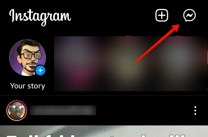 Instagram App Home Pointing To Messages