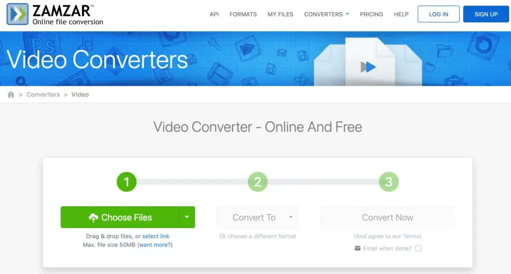 Zamzar Video Converter