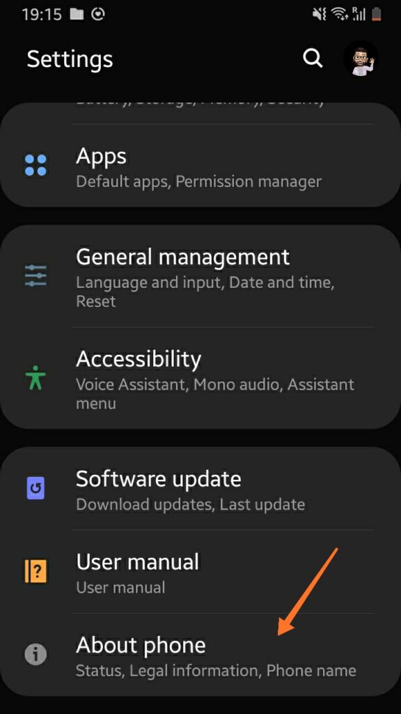 Android Settings - About Phone