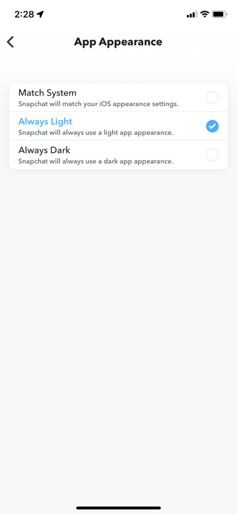 Snapchat Ios App Apperance Light