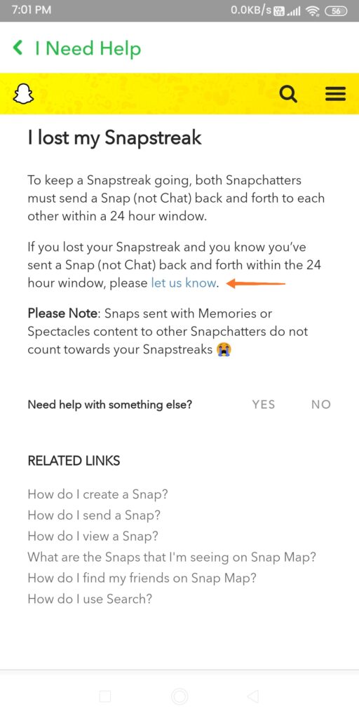 Snapchat Support - I Lost My Snapstreak