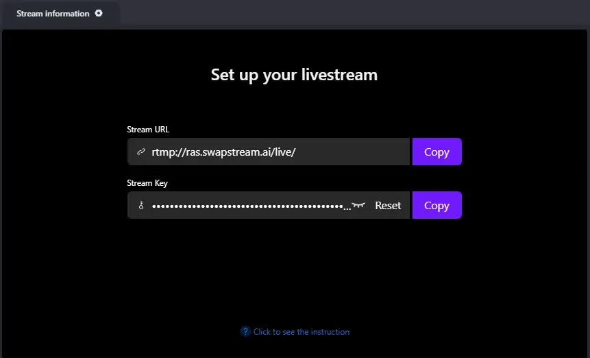 Swapstream - Set Up Your Livestream