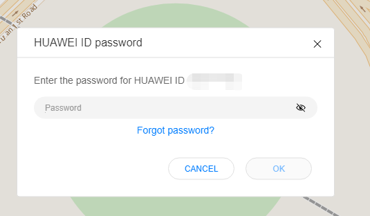 Enter Huawei Account Password