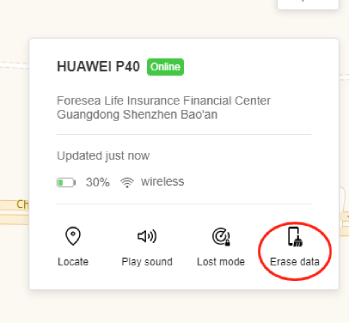 Erase Huawei Device Data From Find My Device