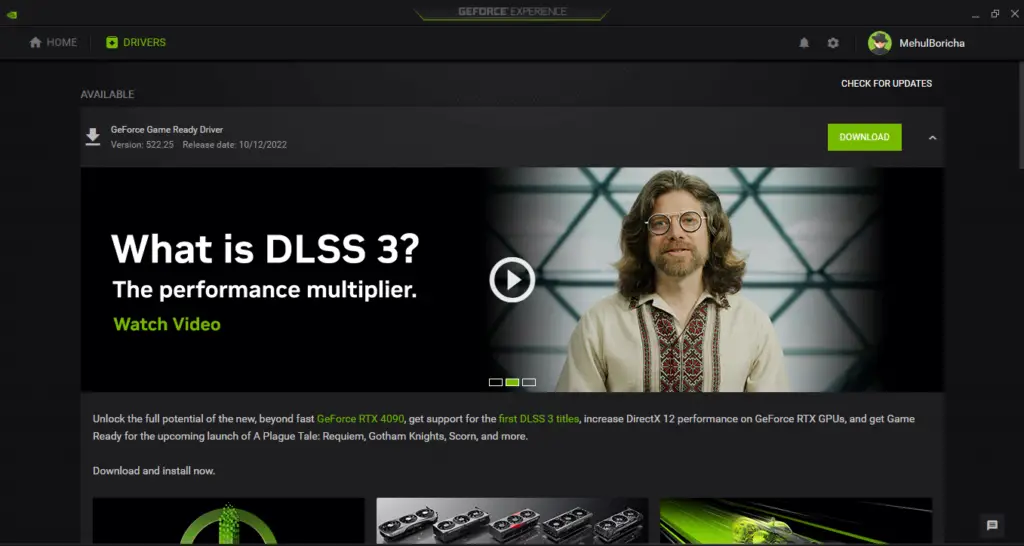 Nvidia Geforce Experience Drivers Update