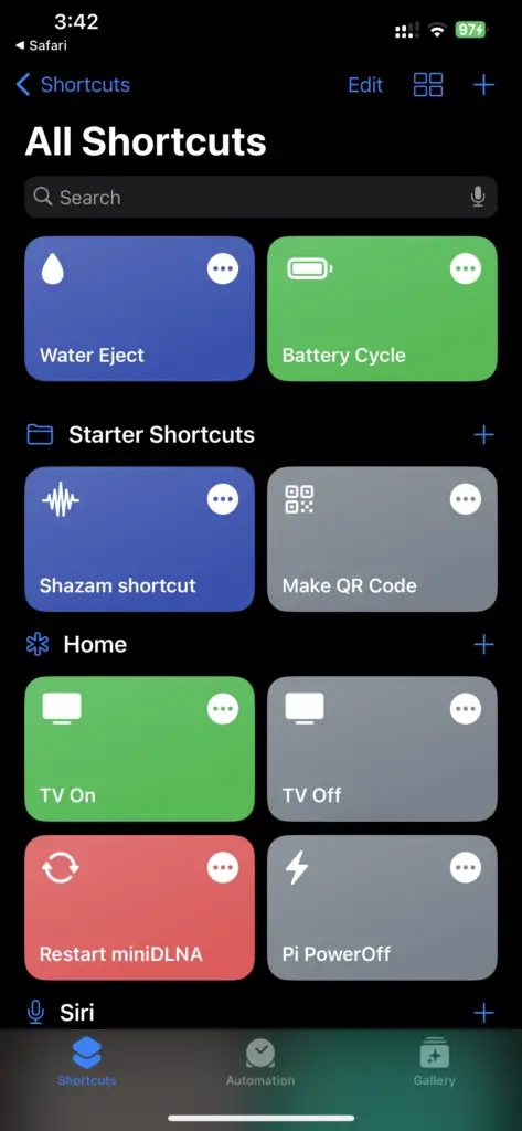 Iphone Shortcuts After Adding Water Eject Shortcut