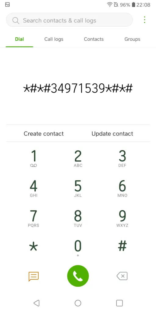 Android Secret Code - View Camera Information