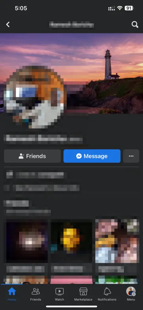 Facebook App Friend'S Profile