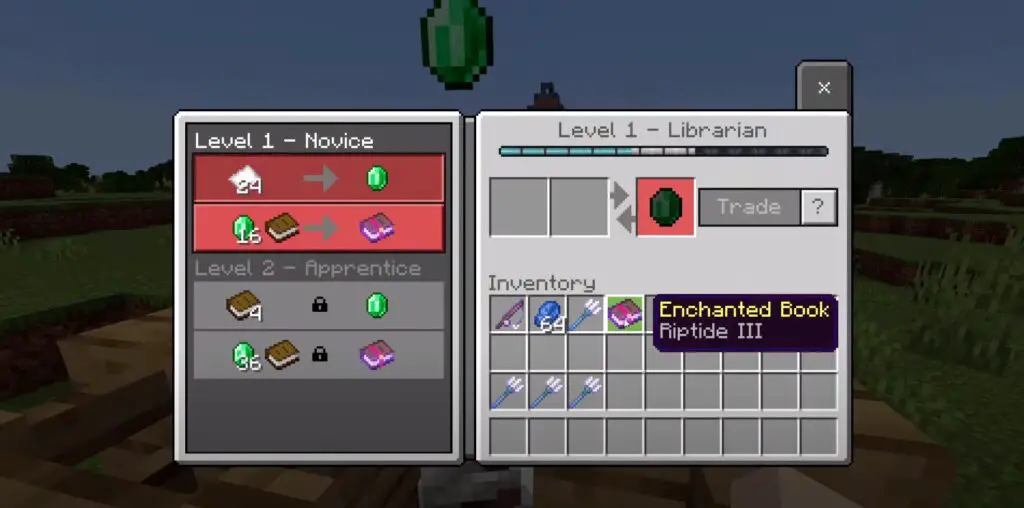 Minecraft Trident Riptide Enchantment