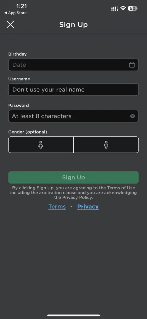 Roblox Ios App Signup