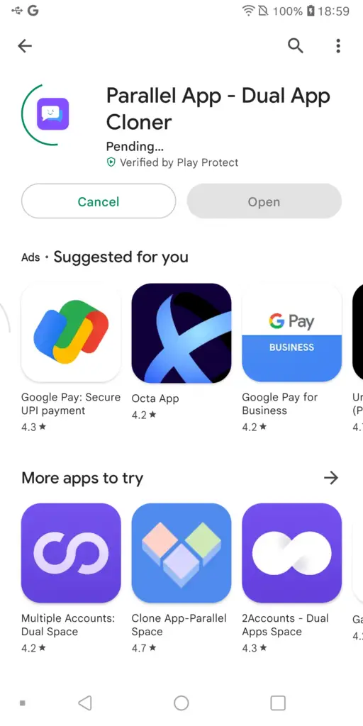 Parallel App Google Play Store