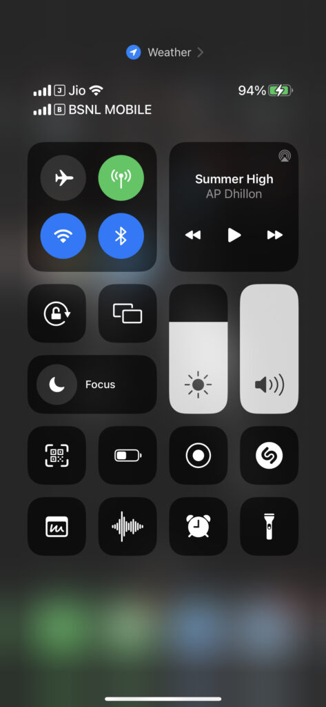 Iphone Control Center