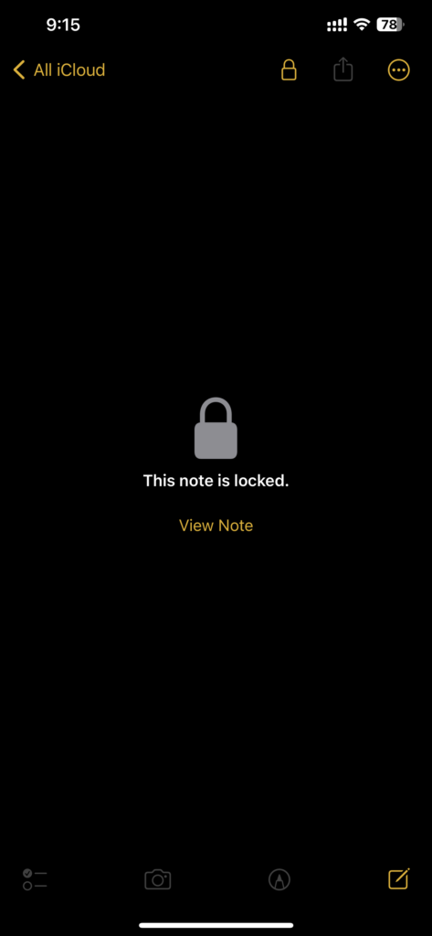 Iphone Notes - Locked Note
