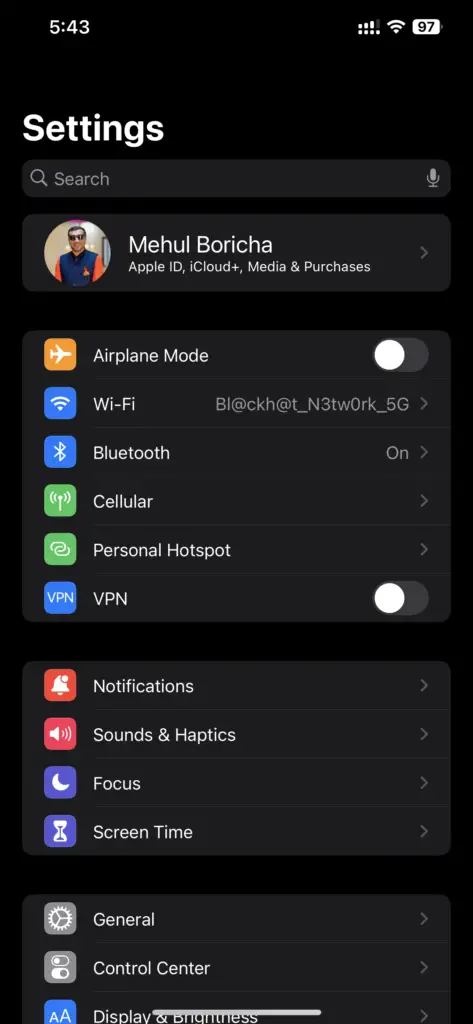 Iphone Settings