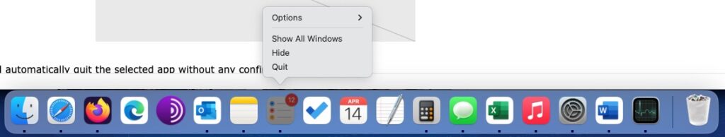 Mac Dock Right Click