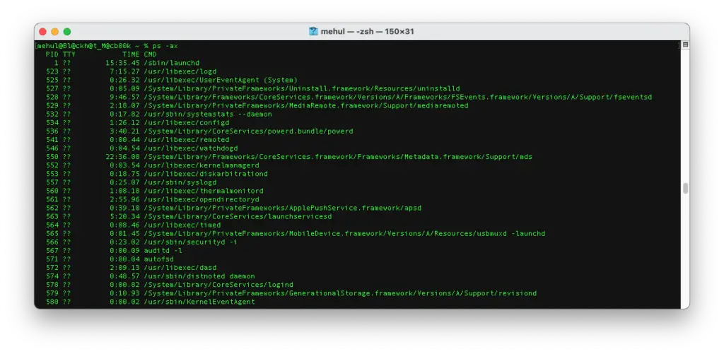 Mac Terminal Command Ps -Ax