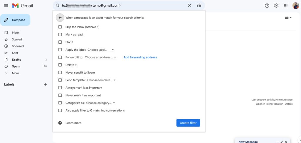 Gmail Create To Filter For Temporary Email 2
