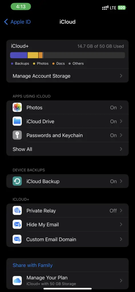 Iphone Settings Icloud