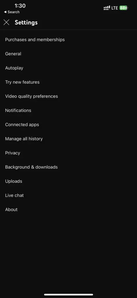 Youtube App Settings