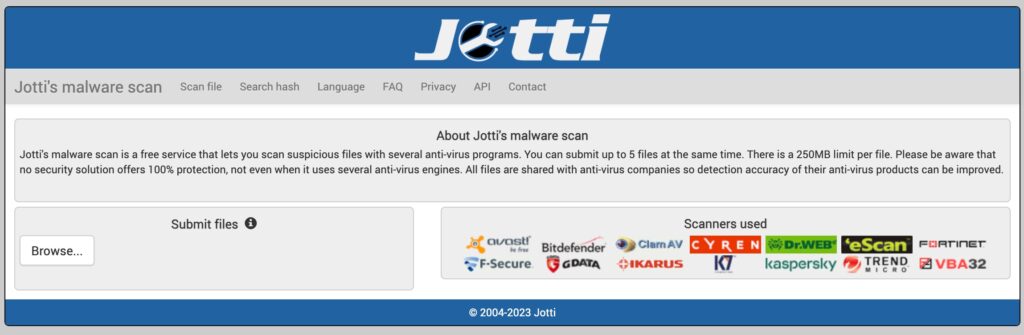 Jotti’s Malware Scan