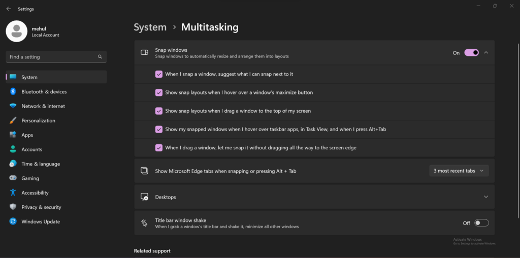 Windows Multitasking Enabled And Expanded