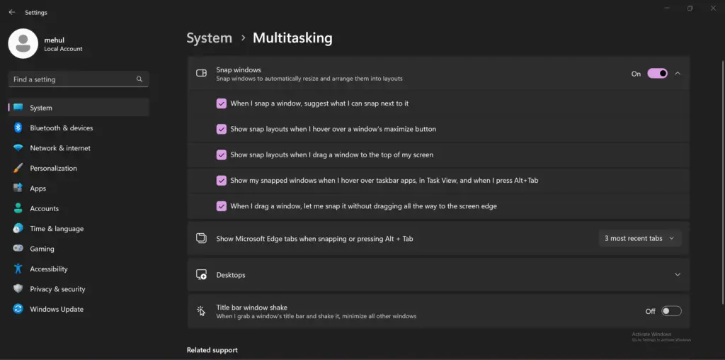 Windows Multitasking Enabled And Expanded