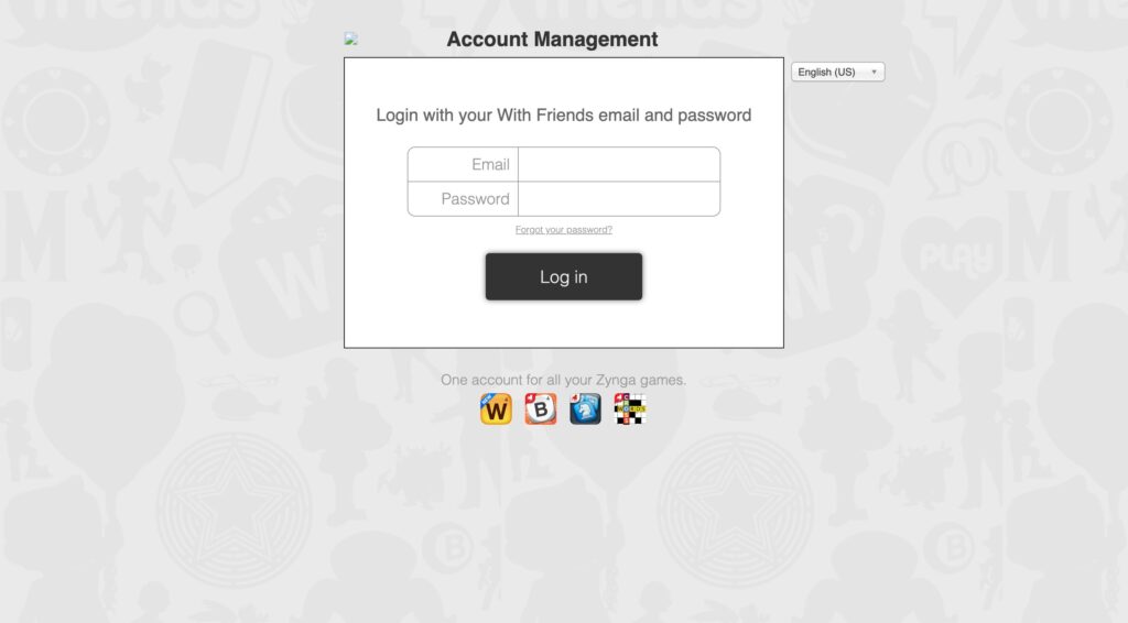 Account Management Page Zynga