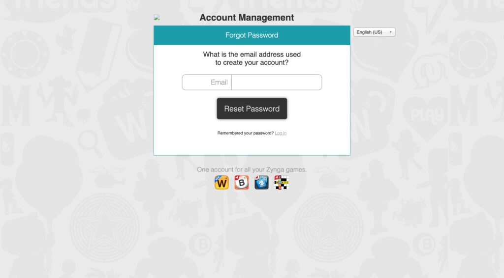 Forgor Password Zynga