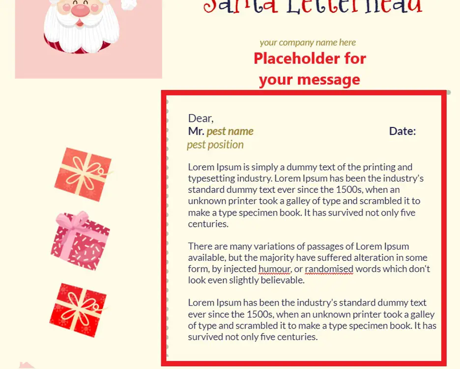 Thegoodocs Santa Letterhead 3