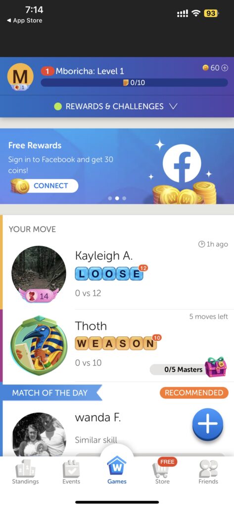 Words With Friends 2 Home