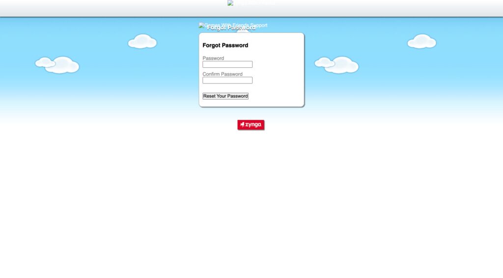 Zynga Account Reset New Password