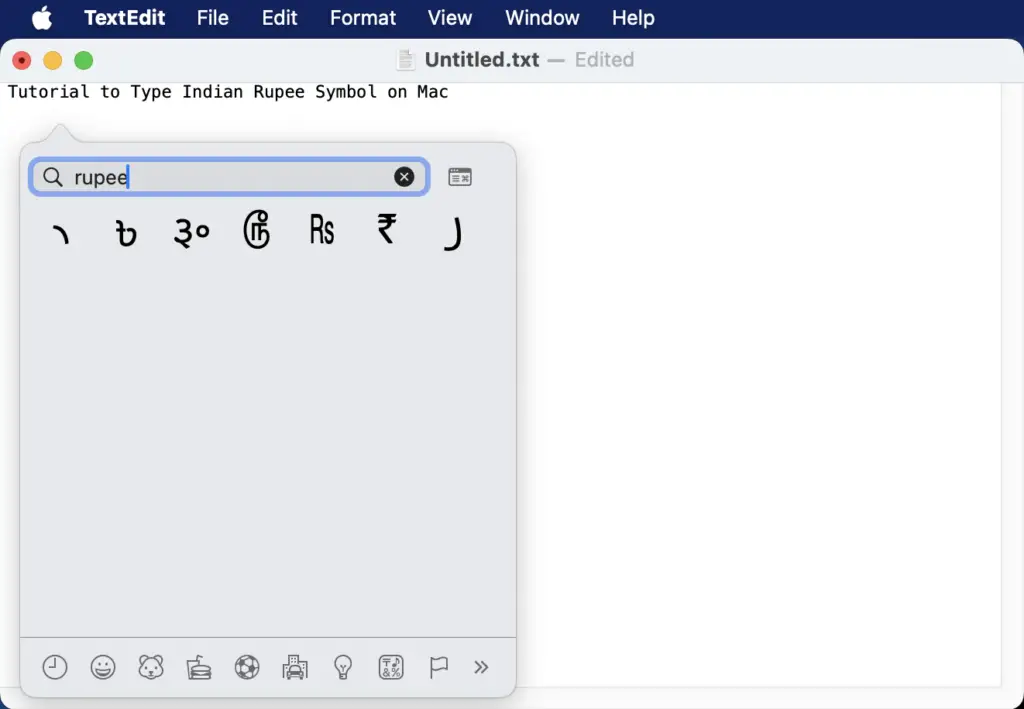 Emoji And Symbols - Search Rupee