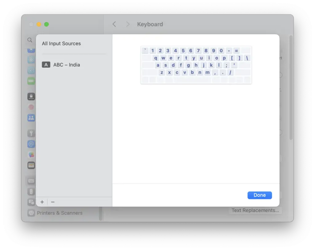 Mac Settings - Input Sources India